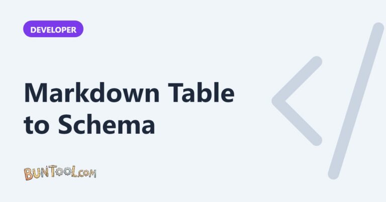 Markdown Table to Schema